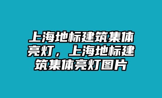 上海地標建筑集體亮燈，上海地標建筑集體亮燈圖片