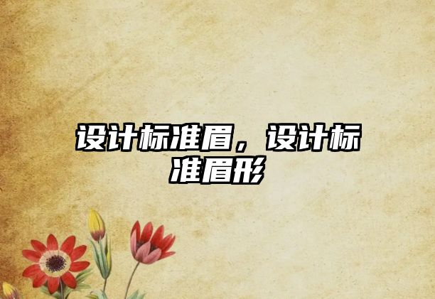 設計標準眉，設計標準眉形