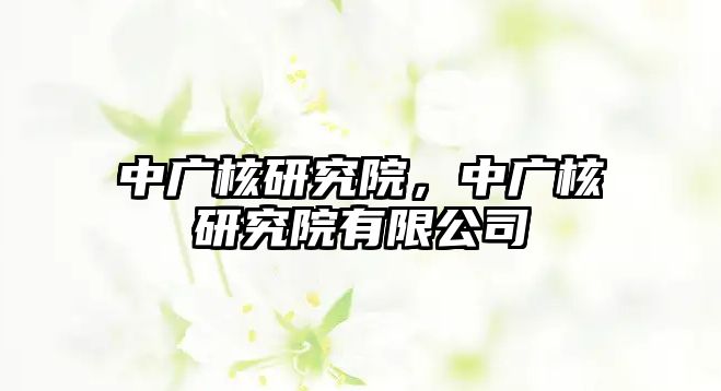 中廣核研究院，中廣核研究院有限公司