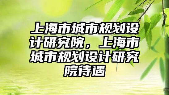 上海市城市規劃設計研究院，上海市城市規劃設計研究院待遇